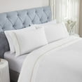 thumbnail image 1 of Superior Fieldstone Embroidered Cotton Bed Sheet Set, California King, White/Gold, 1 of 11