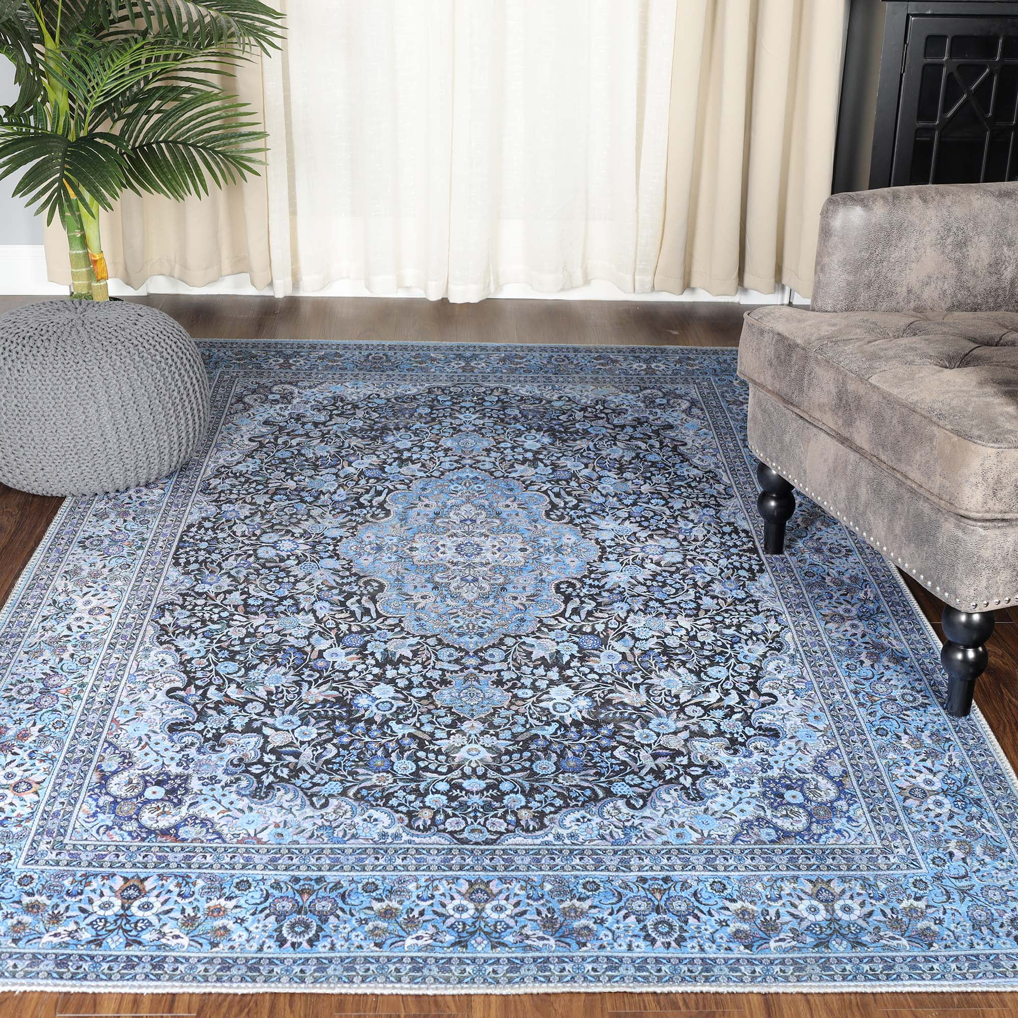 Superior Fiorella Floral Modern Indoor Area Rug, 9' x 12', Azure ...