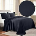 thumbnail image 1 of Superior Fleur De Lis Cotton Decorative Bedspread and Sham Set, Queen, Navy Blue, 1 of 10