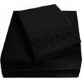 thumbnail image 1 of Superior Floral Embroidered Trim Sheet Set, Twin XL, Black, 1 of 2