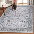 thumbnail image 1 of Superior Floral Scroll Border Washable Indoor Area Rug, 3' 6" x 5' 6", Gray, 1 of 9