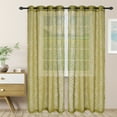 thumbnail image 1 of Superior Floral Sheer Curtain Panel 2 Piece Set, 52" x 96", Leaf Green, 1 of 4