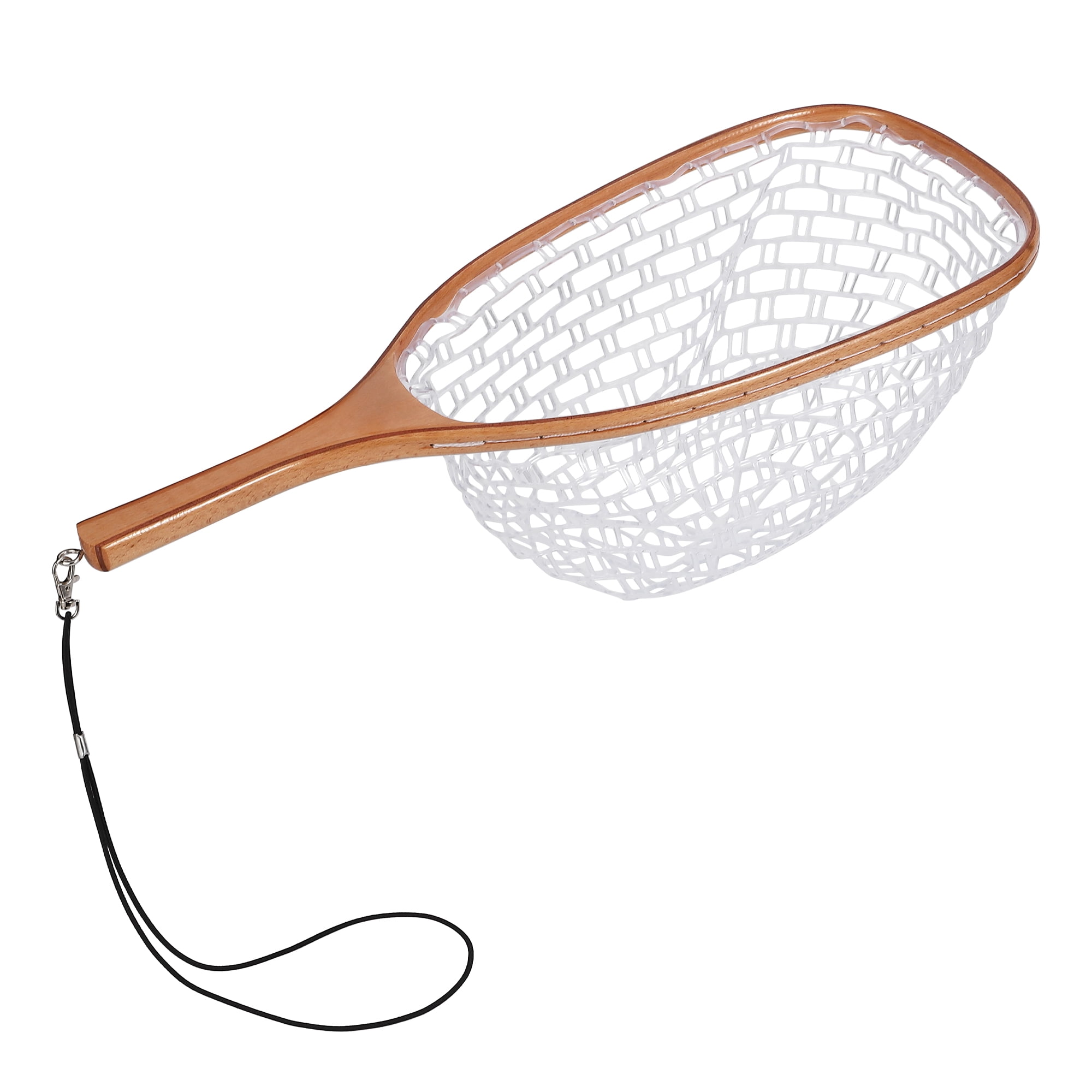 Superior Fly Fishing Landing Net – Lightweight & Durable – Rubber-Coated Fine Mesh – Wooden Ergonomic Handle