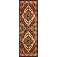 thumbnail image 1 of Superior Folk Diamond Rustic Eclectic Bohemian Power-Loomed Indoor Runner Rug, Red, 2' 7" x 8', 1 of 4