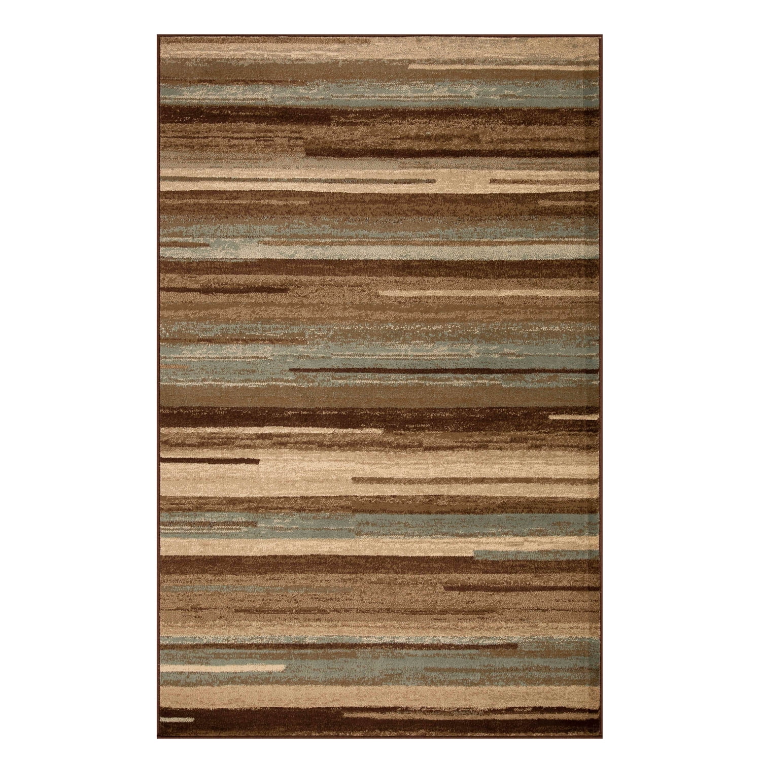 Taupe Abstract Synthetic 5' x 8' Easy-Care Area Rug