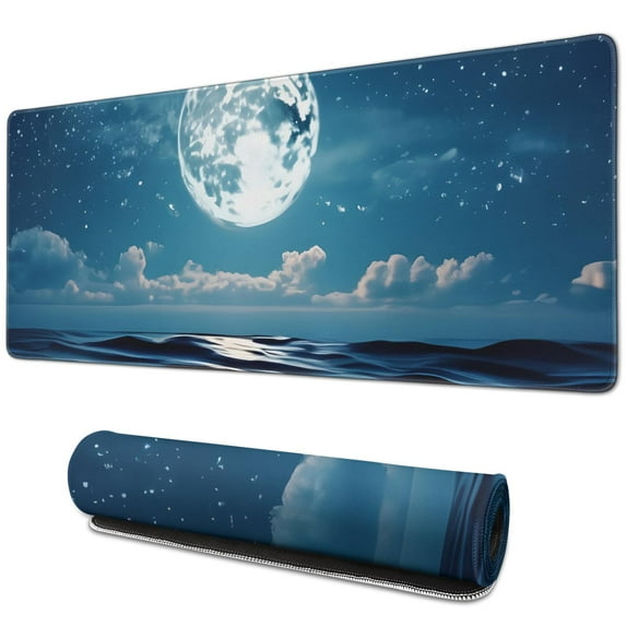 Superior Gaming with Moonlight Mouse Pad - 31.5x11.8 Inch Large, Stitched Edges, Micro-Weave Cloth, Non-Slip Base, Water Resistant for Enhanced Gameplay, Perfect for Office & Home