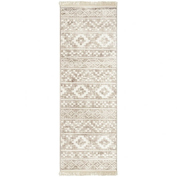 Superior Genaine Geometric Indoor Runner Rug, 2' 7" x 8', Amber