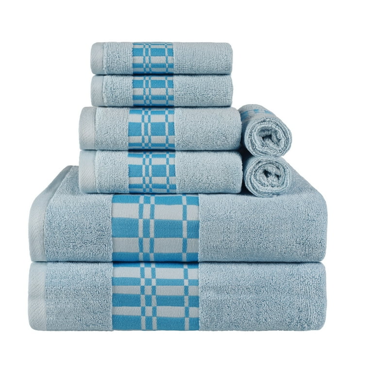 Superior Geometric Border Assorted 8 Piece Cotton Bath Towel Set