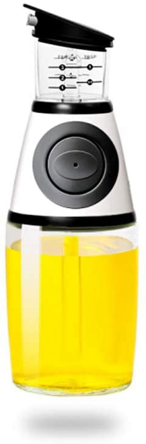 Oil dispenser bottle for kitchen,Olive Oil Dispenser,Superior Glass Oil and  Vinegar Dispenser with Measuring,8.5 Oz Wide Opening Oil Dispenser Bottle