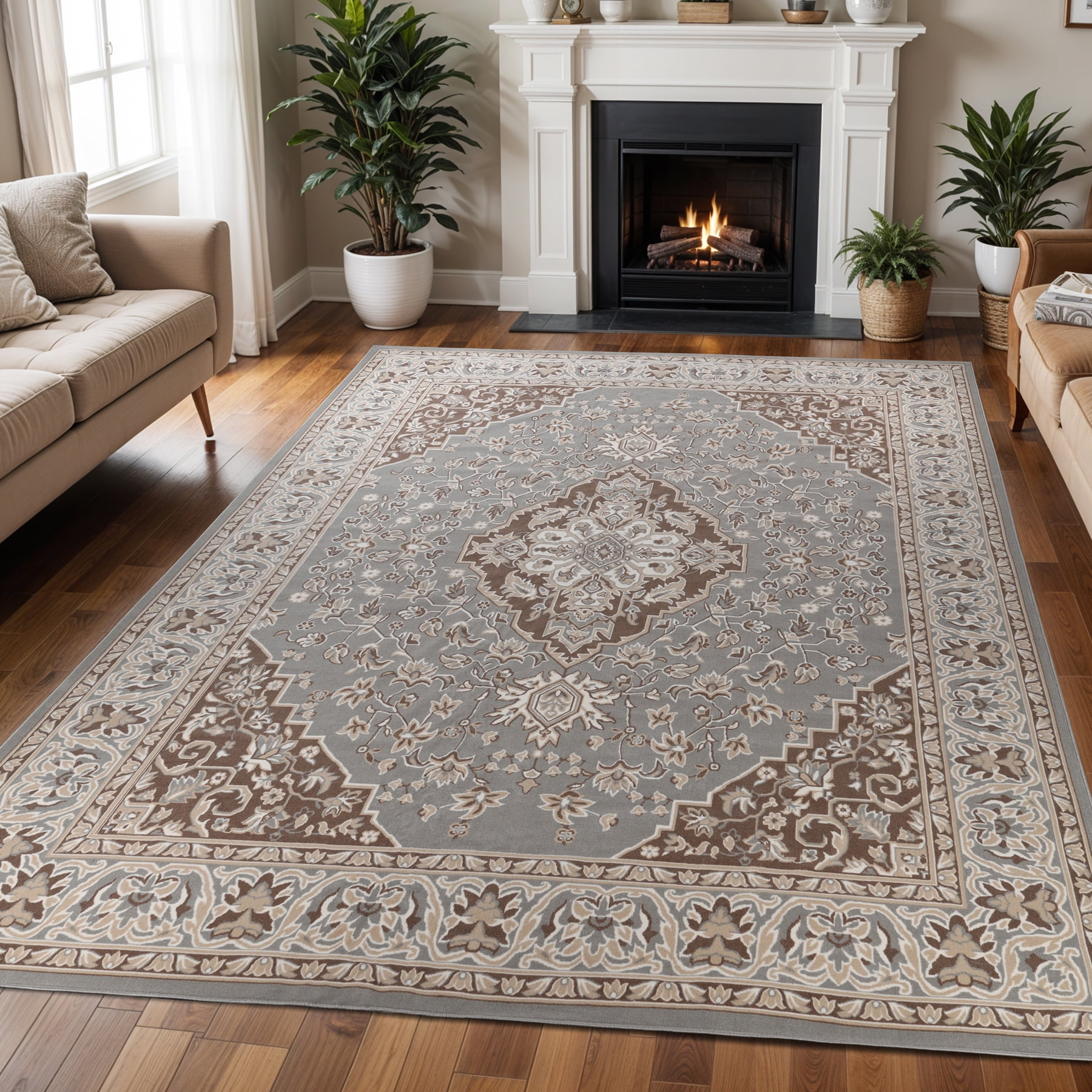 Superior Glendale Indoor Area Rug, 12' x 18', Gray