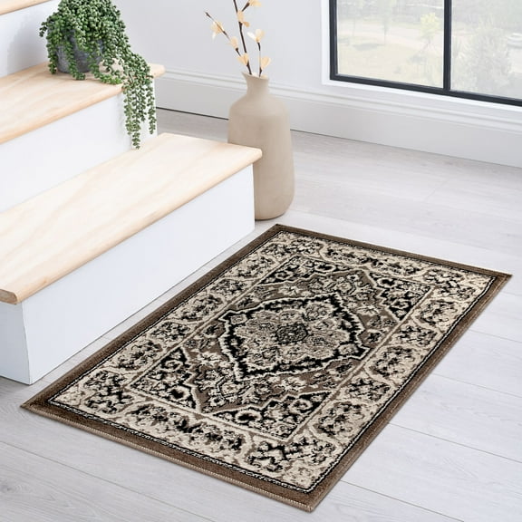 Superior Glendale Oriental Medallion Indoor Area Rug, 3'x5', Brown