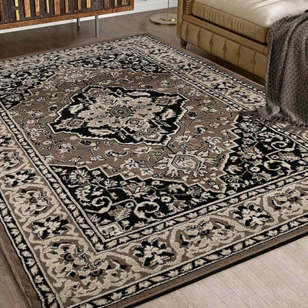 Superior Glendale Oriental Medallion Indoor Area Rug, 5'x8', Brown