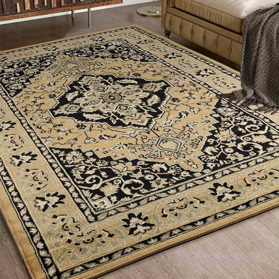 Superior Glendale Oriental Medallion Indoor Area Rug, 5'x8', Gold