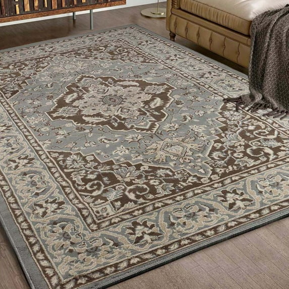 Superior Glendale Oriental Medallion Indoor Area Rug, 7'x9', Gray