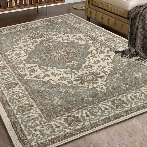 Superior Glendale Oriental Medallion Indoor Area Rug, 8'6"x11'6", Green