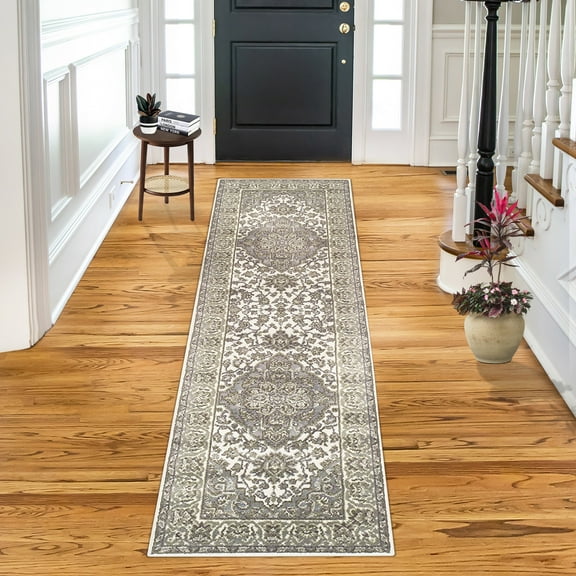Superior Glendale Oriental Medallion Indoor Runner Rug, 2'7"x10', Green