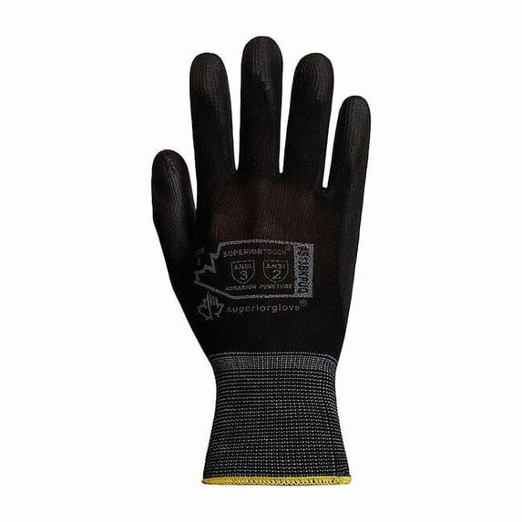 Superior Glove 13ga Blk Nylon PU Palm 10,PK12 S13BKPUQ-10