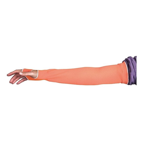 Superior Glove Cut-Resistant Sleeve,XL,Hi-Vis Orange,PR KOP1T22TH-XL