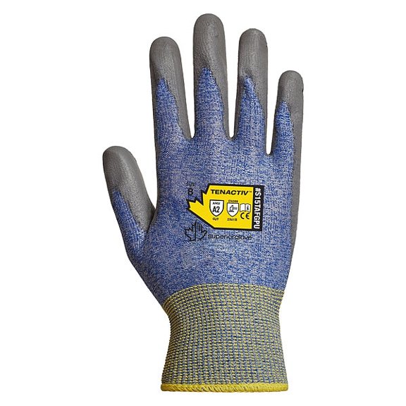 Knit Gloves, Cut Level A2 ,Dipped ,Polyurethane ,Smooth ,XL 1 PR