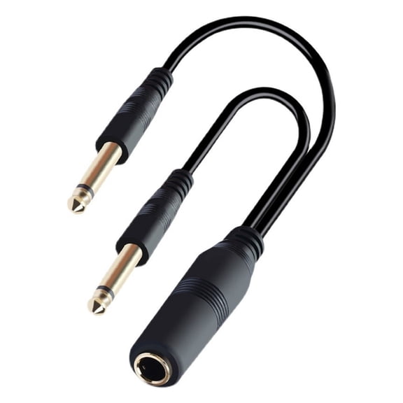 Superior Gold Coated 6.35mm Y Splitter Cable Suitable For Keyboards Speakers Stage Equipment Improved Sound Quality