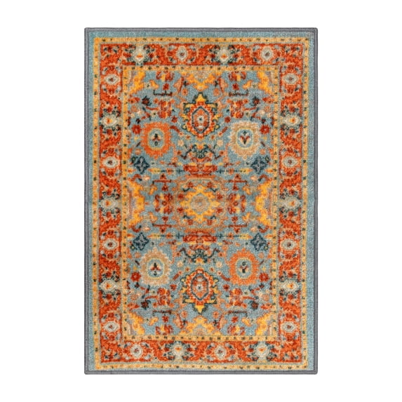 Superior Hadar Geometric Non-Slip Indoor Area Rug 4' x 6', Blue
