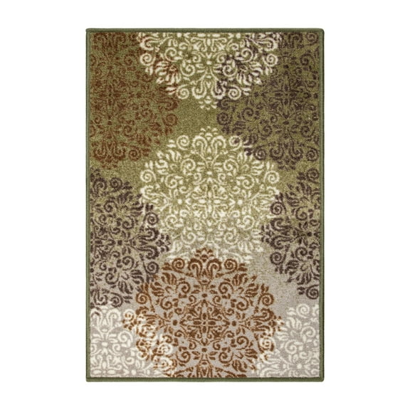Superior Hadley Floral Indoor Non-Slip Area Rug, 2' x 3', Brown
