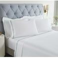 thumbnail image 1 of Superior Harrison Embroidered Cotton Bed Sheet Set, Twin XL, White/Silver, 1 of 11