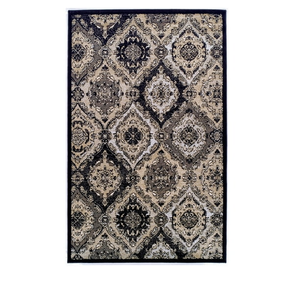 Superior Hayden Geometric Rustic Indoor Area Rug, 8'x 10', Black