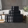 thumbnail image 1 of Superior Hays Cotton Plush Soft 6 Piece Towel Set, Black, 1 of 12