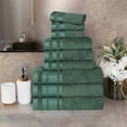 thumbnail image 1 of Superior Hays Cotton Plush Soft 9 Piece Towel Set, Forest Green, 1 of 12