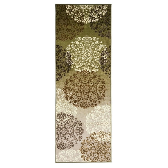 Superior Hadley Floral Indoor Non-Slip Runner Rug, 2' 7" x 8', Brown
