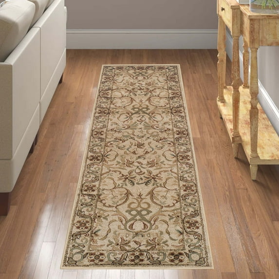 Superior Heritage Oriental Floral Indoor Area Rug, 2' 7" x 8', Ivory