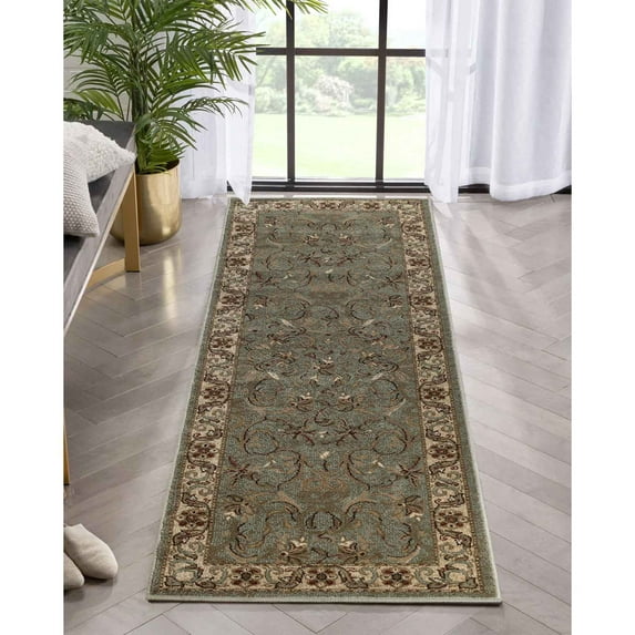Superior Heritage Oriental Floral Indoor Area Rug, 2' 7" x 8', Dark Green