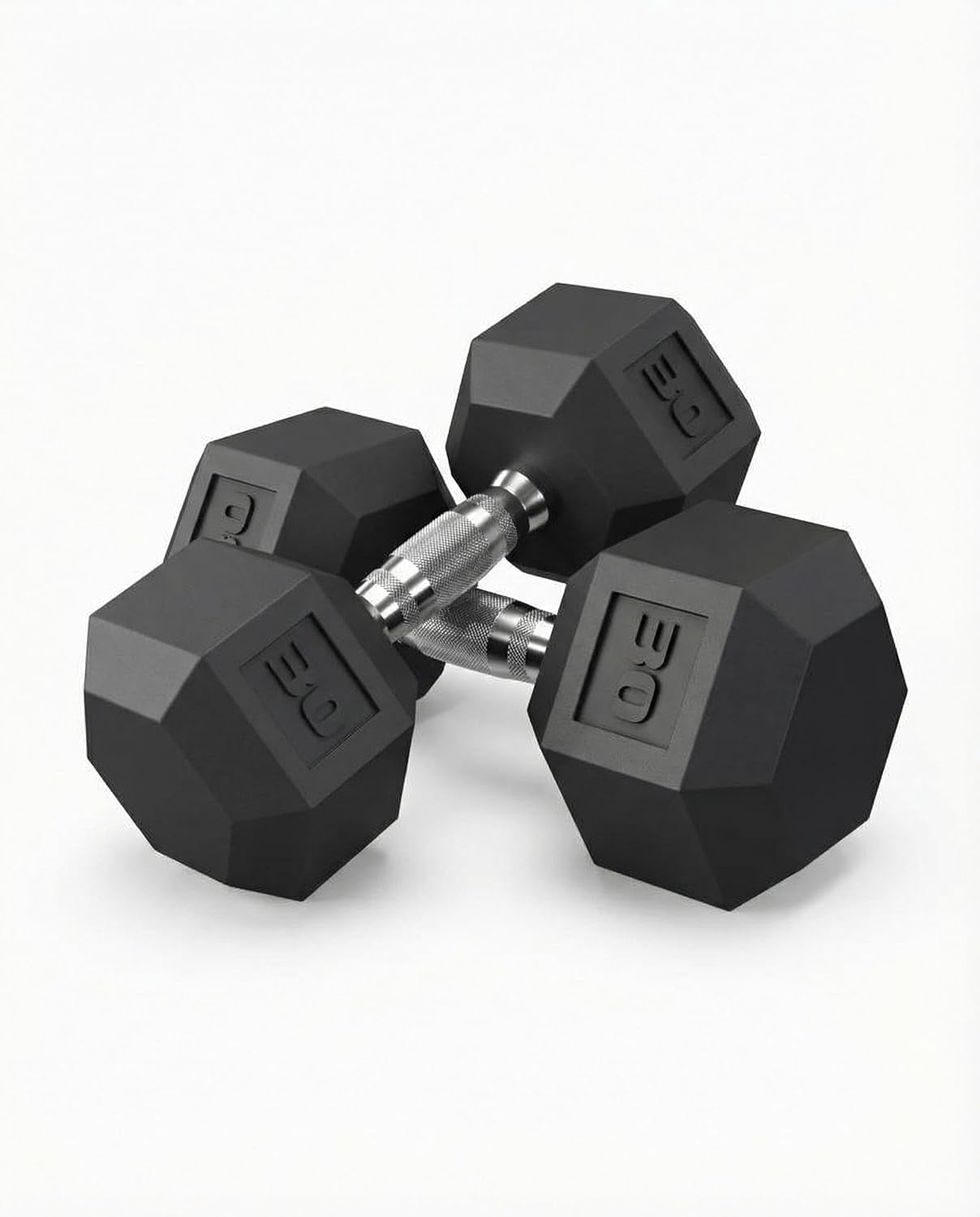 Superior Hex Dumbbell Set of 2 – 5-50 lb Options – PVC or Rubber Coated Hand Weights for Home Gym – Non-Slip, Anti-Roll Design – Cast Iron Core Strength Training Equipment for Men & Women – Black
