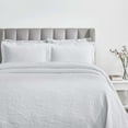 thumbnail image 1 of Superior Hibiscus Cotton Matelasse Bedspread and Sham Set, 3-Piece Dual Tone Modern Bedspreads, Queen, White, 1 of 9