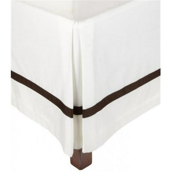 Superior Hotel 300 Thread Count Bed Skirt, Twin XL, White/ Choco