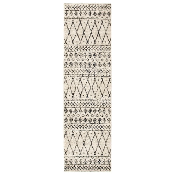 Superior Hotoko Bohemian Indoor Runner Rug, Charcoal, 2' 3" x 8'