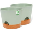 thumbnail image 1 of 12 inch  Pots, planters, Self Watering Pots, 2  Large  Flower pots with Deep Reservior and High Drainage Holes for Indoor Outdoor  and ,, 1 of 12