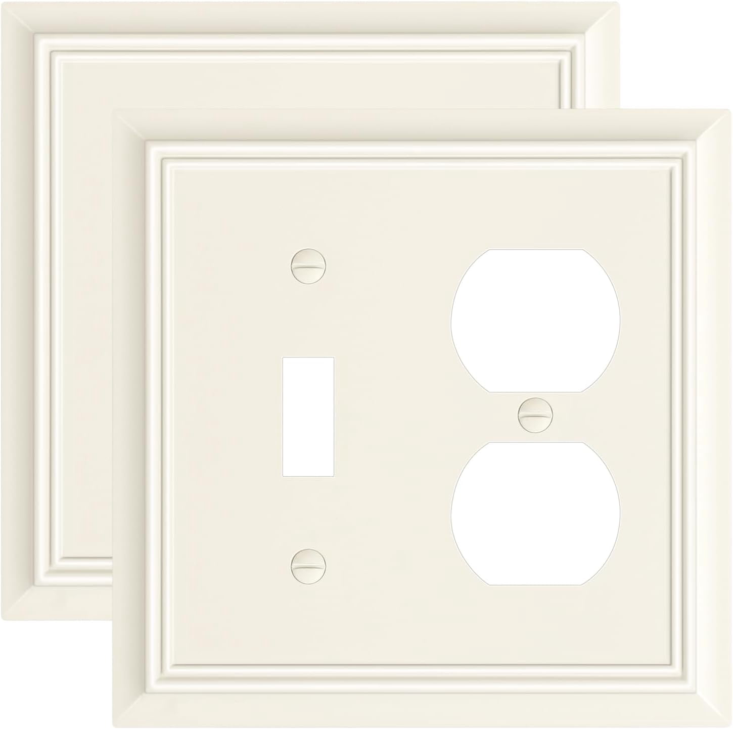 Bamboo Fiber Wall Plates – Classic White Outlet Covers, 4-Pack For Toggle/Combo Switches