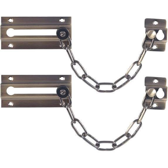 Superior Hub 2 Pack Door Chain Lock Bronze Green, Premium Door Chain Lock, Thickened Door Lock Chain with 12 Screws, Stainless Steel Chain Locks for Inside Door