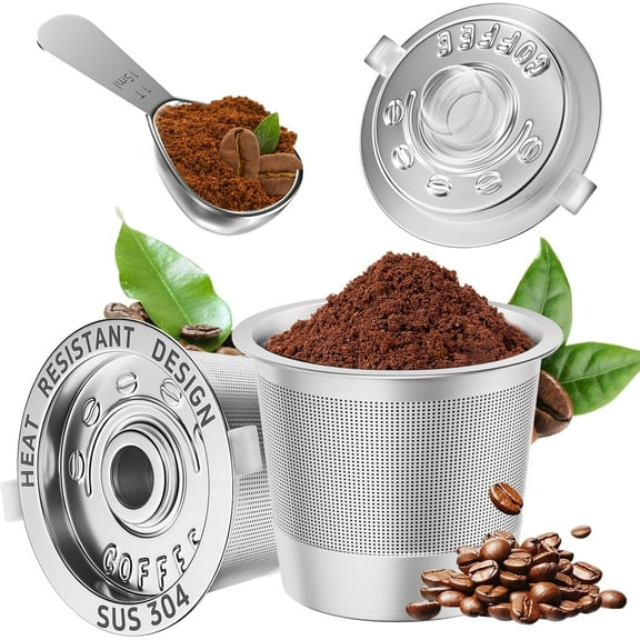 Superior Hub 2 Pack Reusable K Cups Coffee Pods for Keurig 1.0: Stainless Steel Refillable K Cups - Reusable Coffee Filters for Keurig Coffee Machine, BPA-Free, SUS 304, Scoop, Heat Resistant Handles