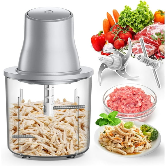 Superior Hub Food Processors,Electric Chicken Shredder&Meat Grinder Meat Shredder Tool Twist with 250W Copper Motor, 1.5L Bowl&Bi-Level Blades Anti-Slip Base for Meat/Fruits/Vegetable/Pet Food