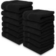thumbnail image 1 of Superior Hub Luxury Cotton Washcloths 13x13 Inch - 650 GSM Turkish Cotton | Hotel, Spa, Bathroom Face Towel | 12 Pack, Black, 1 of 17