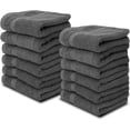 thumbnail image 1 of Superior Hub Luxury Cotton Washcloths 13x13 Inch - 650 GSM Turkish Cotton | Hotel, Spa, Bathroom Face Towel | 12 Pack, Dark Gray, 1 of 17