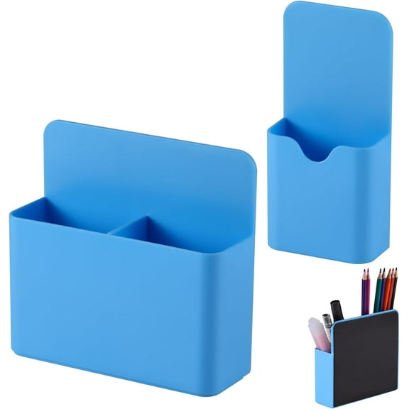 Superior Hub Magnetic Pen Holder,2 Pack Magnetic Dry Erase Marker Holder with Generous Compartments,Strong Magnet Storage Marker Pen Pencil Organizer for Refrigerator,Whiteboard,Locker Accessories