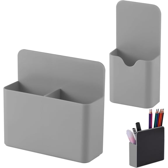 Superior Hub Magnetic Pen Holder,2 Pack Magnetic Dry Erase Marker Holder with Generous Compartments,Strong Magnet Storage Marker Pen Pencil Organizer for Refrigerator,Whiteboard,Locker Accessories
