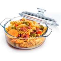 Superior Hub Mini Glass Casserole Dish with Lid Oven Safe Round Casserole Dish 6" Glass Baking Dish With Lid (25oz)
