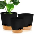 thumbnail image 1 of Superior Hub10/9/8 inch Plant pots, planters for Indoor Plants, self Watering Plant Pot, Flower pots, Black, 1 of 13