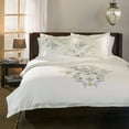 thumbnail image 1 of Superior Hyacinth Premium Cotton Embroidered 3-Piece Duvet Cover Set, 1 of 1