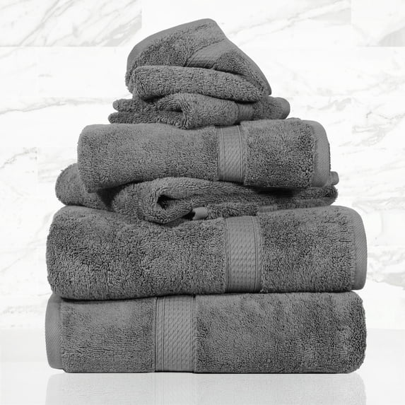 Superior Hymnia Egyptian Cotton 6-Piece Towel Set, Charcoal